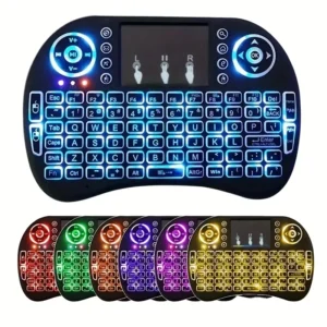 Tastiera Wireless con Touchpad - 2.4G, Retroilluminazione a 7 Colori, Plug & Play