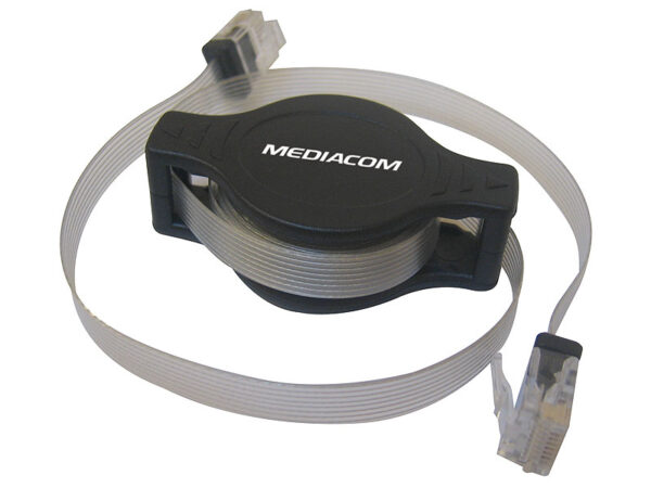 Cavo RETE LAN retrattile con connettori tipo RJ45 maschio / RJ45 maschio.
